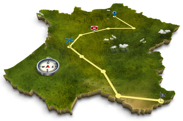 Travel by car with driver throughout France
