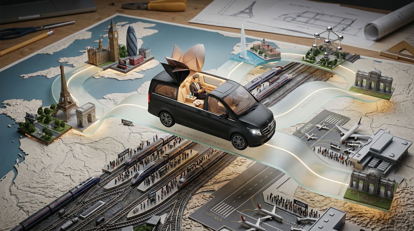 VTC longue distance au départ de Paris : Les avantages face au train et à l'avion